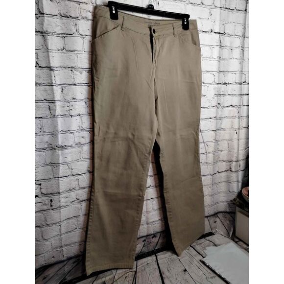 Dickies Womens Tan Straight Leg Chino Style Flat Front Size 12R - Picture 2 of 8
